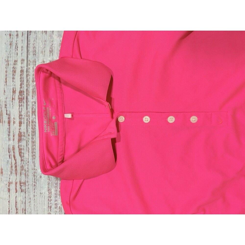 Nike Golf Women's Tour Performance Dri Fit Polo Neon Pink Size Large Bright Pink - Picture 4 of 8